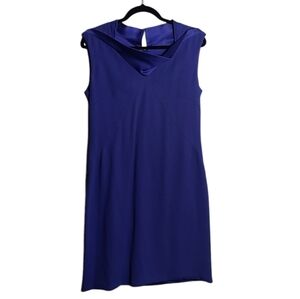 Giorgio Armani Indigo Sheath Mini Dress  Sleeveless Hidden Zip Gown Size 40 US 8